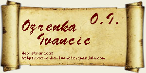 Ozrenka Ivančić vizit kartica